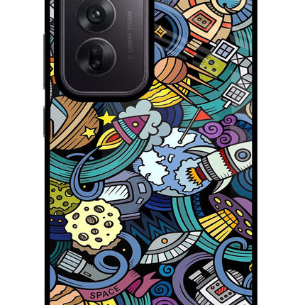 Space Abstract Oppo Reno12 5G Glass Case