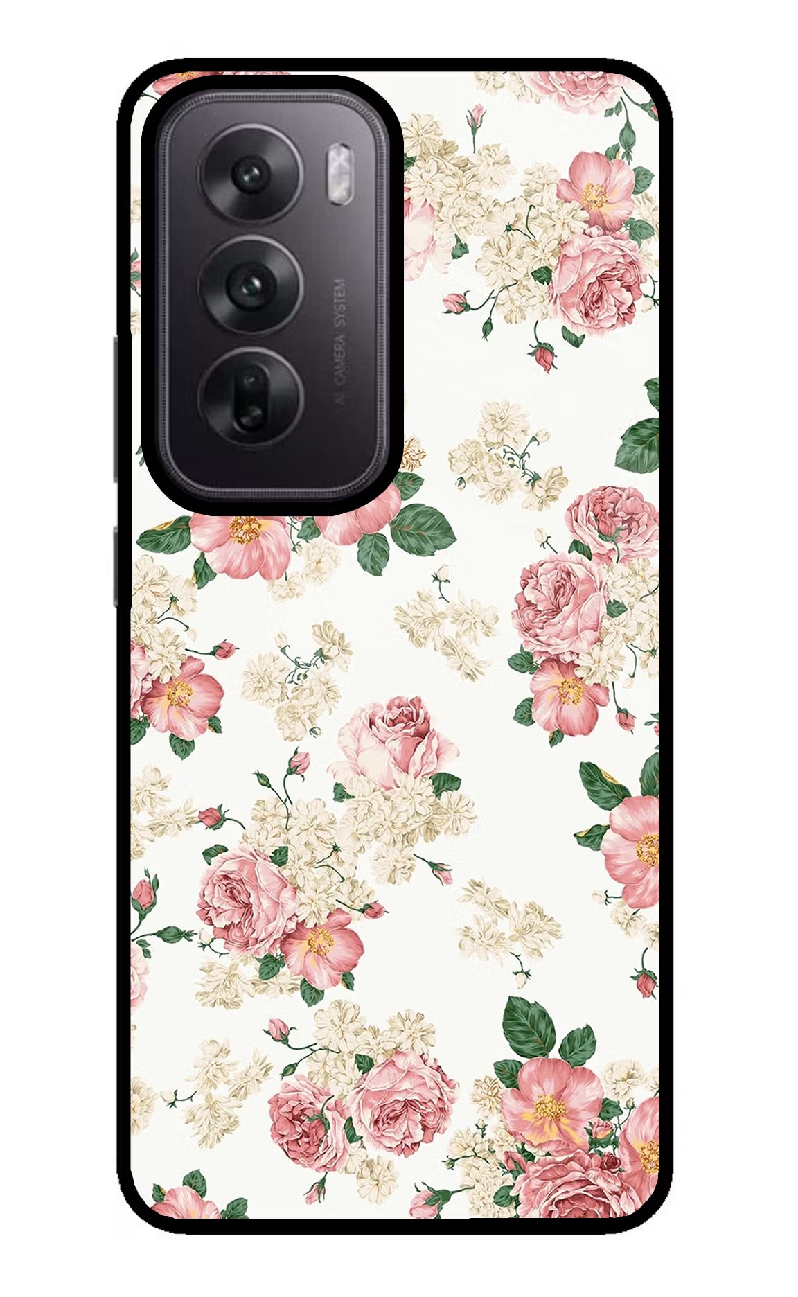 Flowers Oppo Reno12 5G Glass Case Back Cover by Casekaro