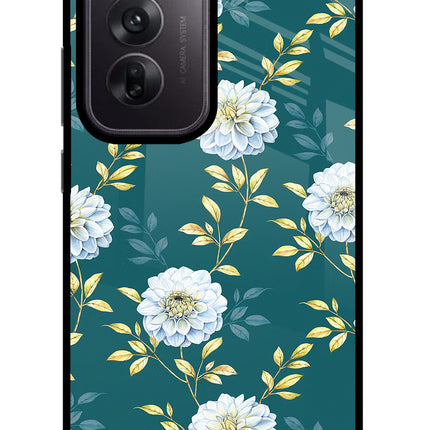 Flowers Oppo Reno12 5G Glass Case Back Cover by Casekaro