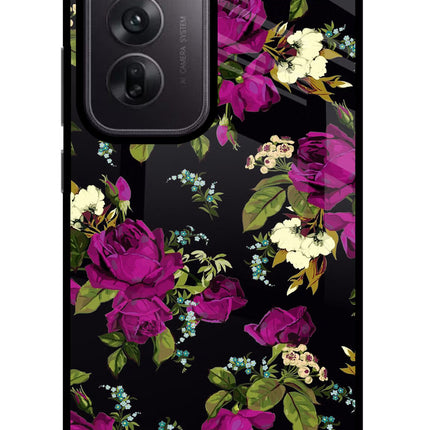 Flowers Oppo Reno12 5G Glass Case Back Cover by Casekaro