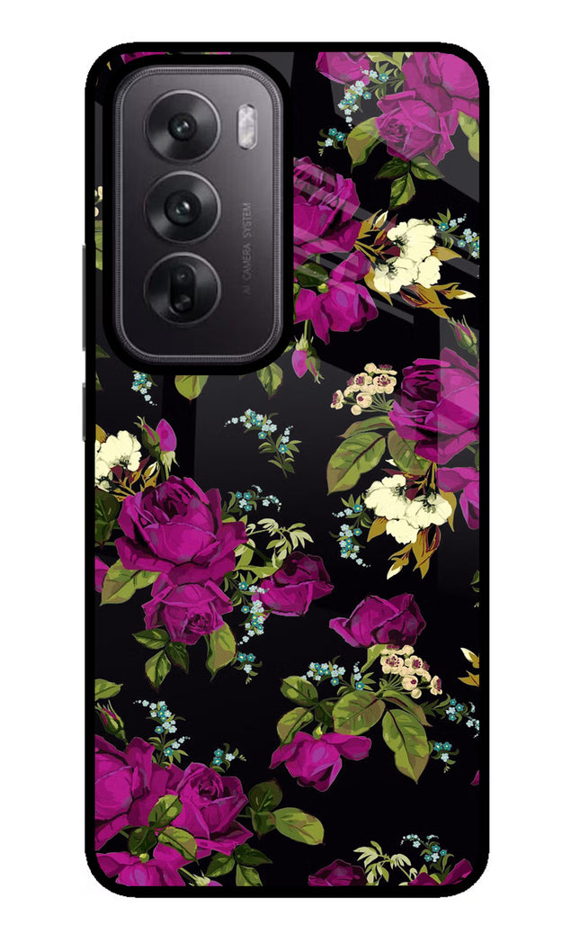Flowers Oppo Reno12 5G Glass Case