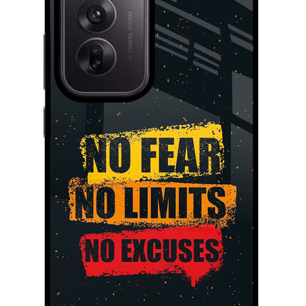 No Fear No Limits No Excuse Oppo Reno12 5G Glass Case