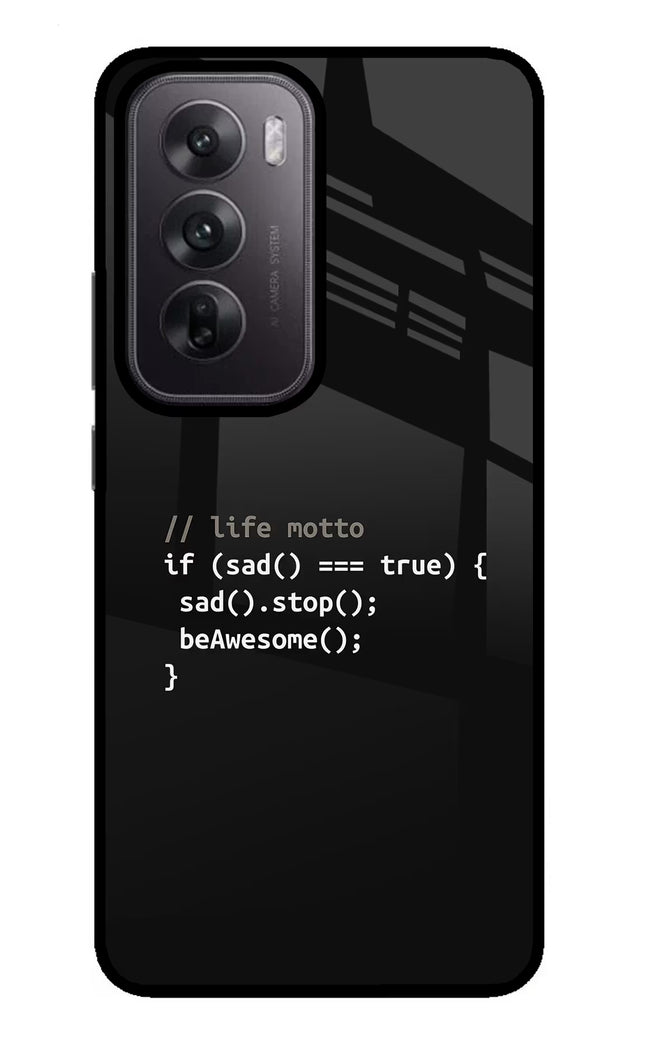 Life Motto Code Oppo Reno12 5G Glass Case