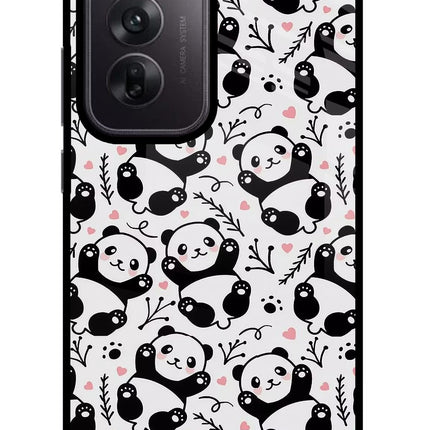 Cute Panda Oppo Reno12 5G Glass Case