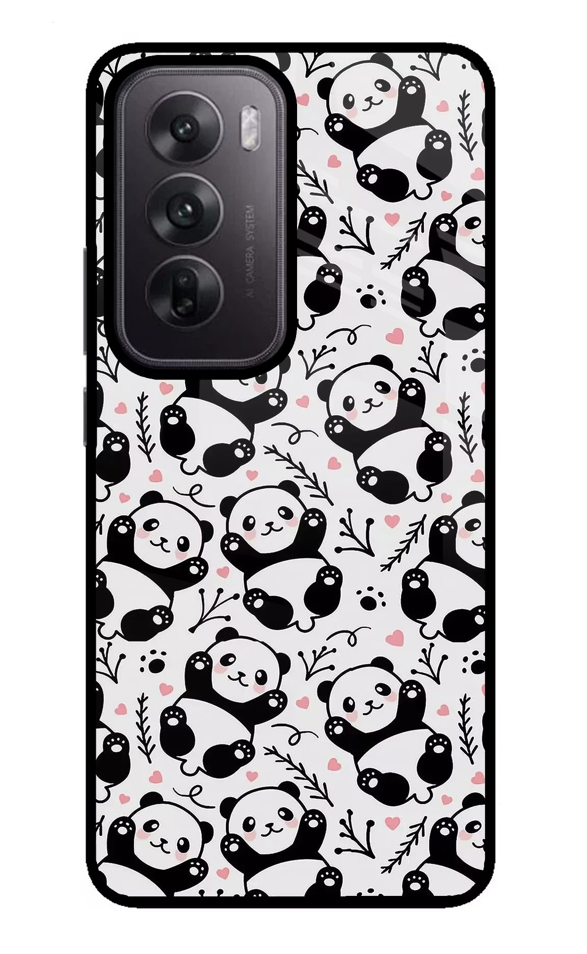 Cute Panda Oppo Reno12 5G Glass Case