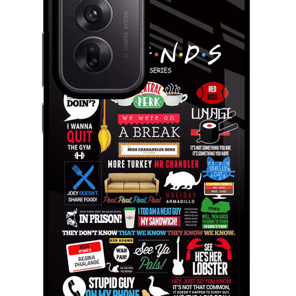 FRIENDS Oppo Reno12 5G Glass Case Back Cover by Casekaro