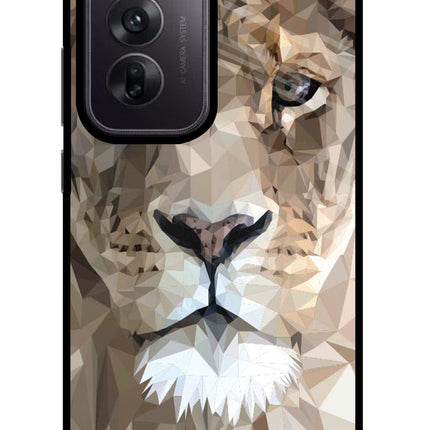 Lion Art Oppo Reno12 5G Glass Case Back Cover by Casekaro