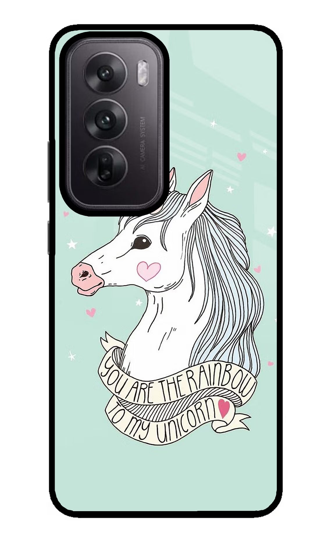 Unicorn Wallpaper Oppo Reno12 5G Glass Case Back Cover by Casekaro
