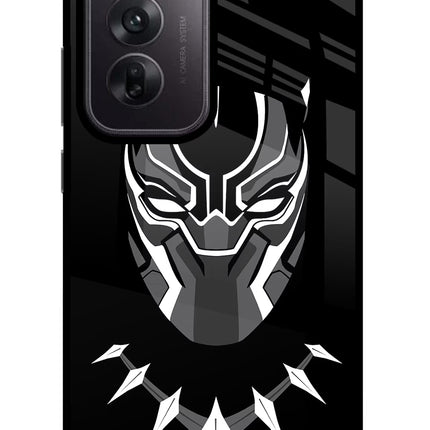 Black Panther Oppo Reno12 5G Glass Case Back Cover by Casekaro