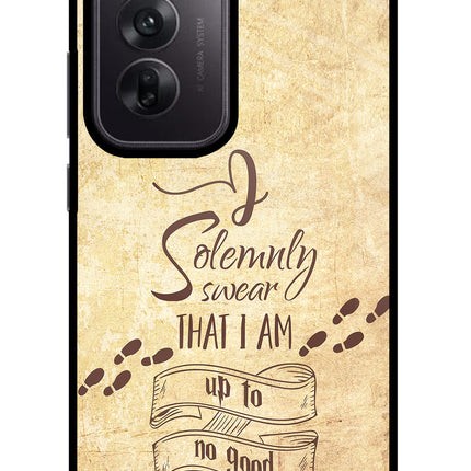 I Solemnly swear that i up to no good Oppo Reno12 5G Glass Case Back Cover by Casekaro