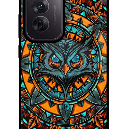 Angry Owl Art Oppo Reno12 5G Glass Case Back Cover by Casekaro
