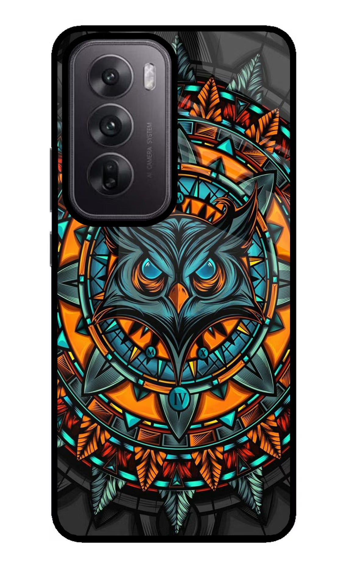 Angry Owl Art Oppo Reno12 5G Glass Case