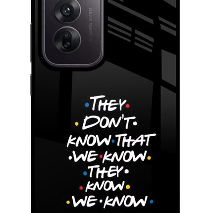 FRIENDS Dialogue Oppo Reno12 5G Glass Case Back Cover by Casekaro