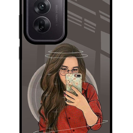Selfie Queen Oppo Reno12 5G Glass Case Back Cover by Casekaro