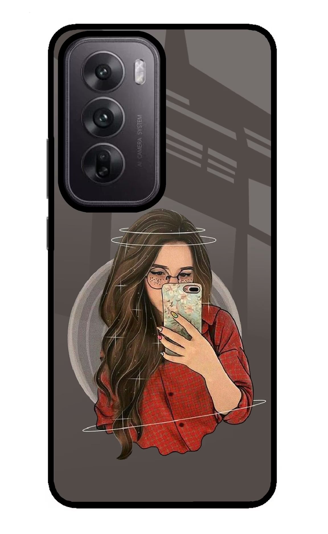 Selfie Queen Oppo Reno12 5G Glass Case Back Cover by Casekaro