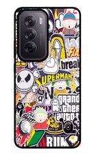 Sticker Bomb Oppo Reno12 5G Glass Case
