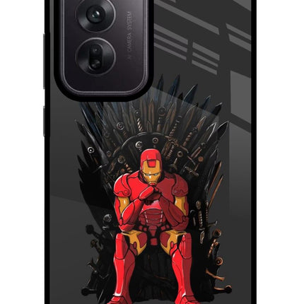Ironman Throne Oppo Reno12 5G Glass Case Back Cover by Casekaro