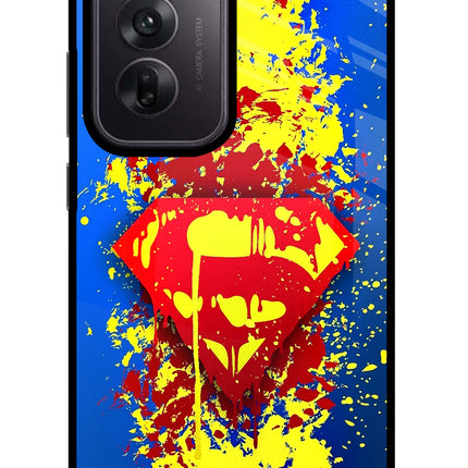 Superman logo Oppo Reno12 5G Glass Case Back Cover by Casekaro
