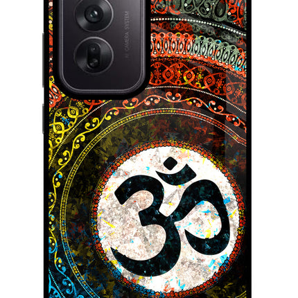Om Cultural Oppo Reno12 5G Glass Case Back Cover by Casekaro