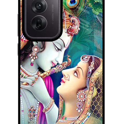 Lord Radha Krishna Oppo Reno12 5G Glass Case Back Cover by Casekaro