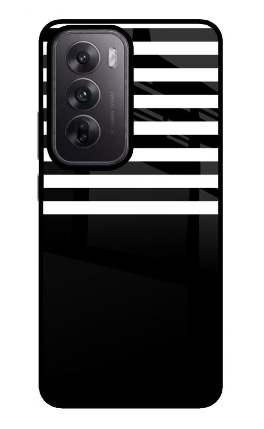 Black and White Print Oppo Reno12 5G Glass Case