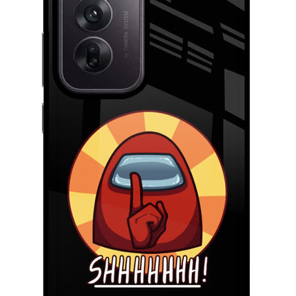 Among Us Shhh! Oppo Reno12 5G Glass Case Back Cover by Casekaro