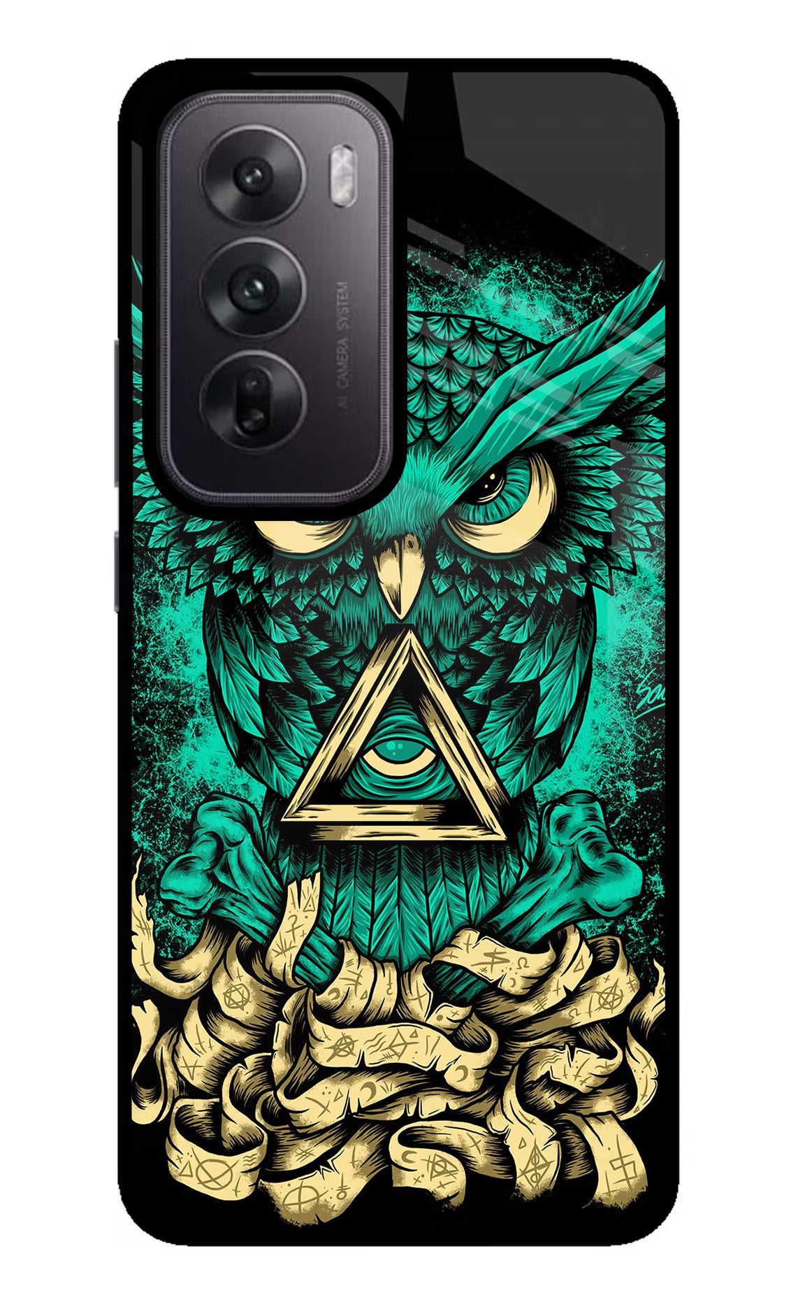Green Owl Oppo Reno12 5G Glass Case