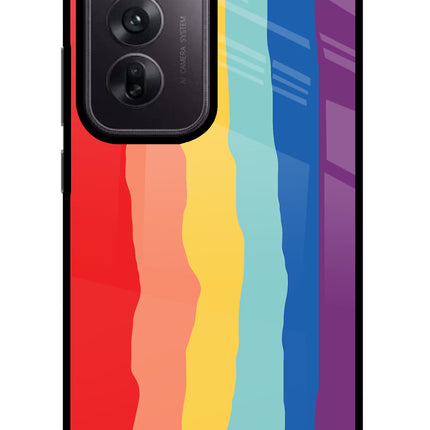 Rainbow Oppo Reno12 5G Glass Case Back Cover by Casekaro