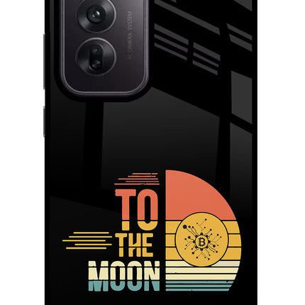 To the Moon Oppo Reno12 5G Glass Case Back Cover by Casekaro