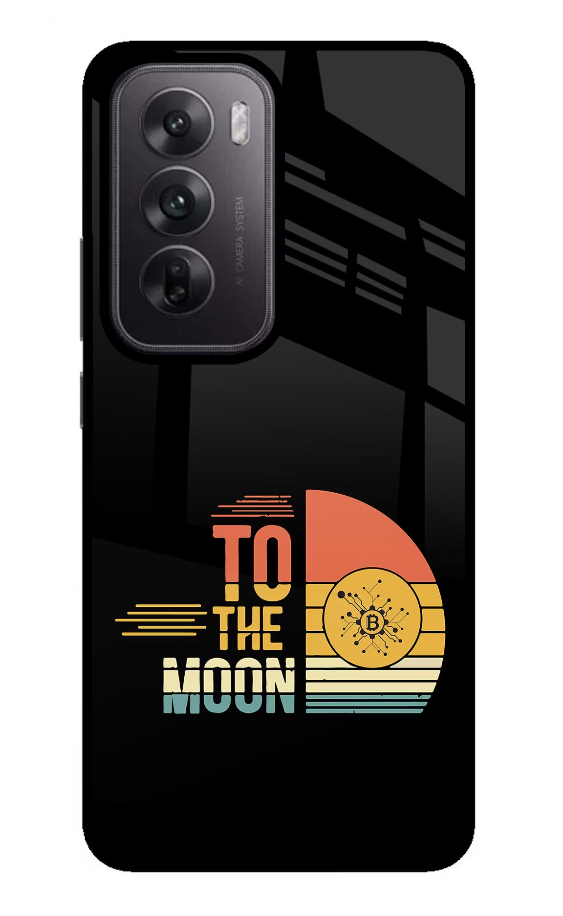 To the Moon Oppo Reno12 5G Glass Case Back Cover by Casekaro