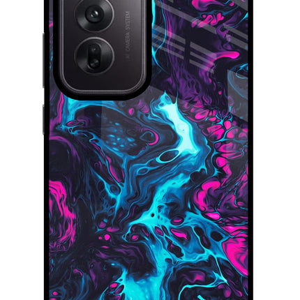 Abstract Oppo Reno12 5G Glass Case Back Cover by Casekaro