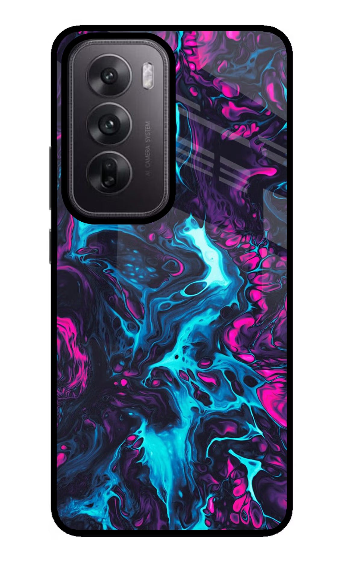 Abstract Oppo Reno12 5G Glass Case Back Cover by Casekaro