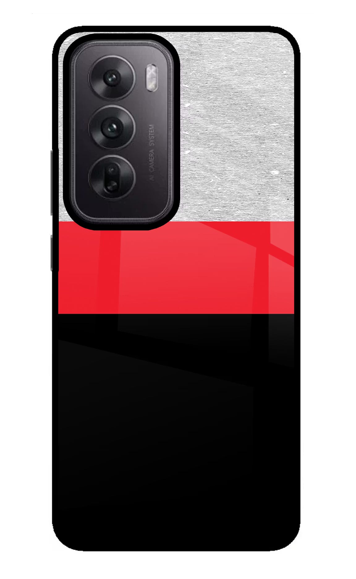 Tri Color Pattern Oppo Reno12 5G Glass Case Back Cover by Casekaro