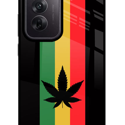 Weed Flag Oppo Reno12 5G Glass Case Back Cover by Casekaro