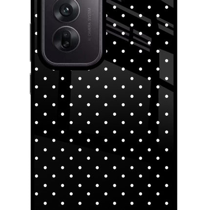 White Dots Oppo Reno12 5G Glass Case Back Cover by Casekaro