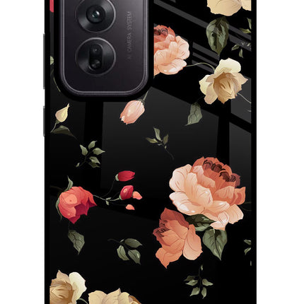 Flowers Oppo Reno12 5G Glass Case Back Cover by Casekaro