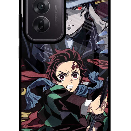 Demon Slayer Oppo Reno12 5G Glass Case Back Cover by Casekaro