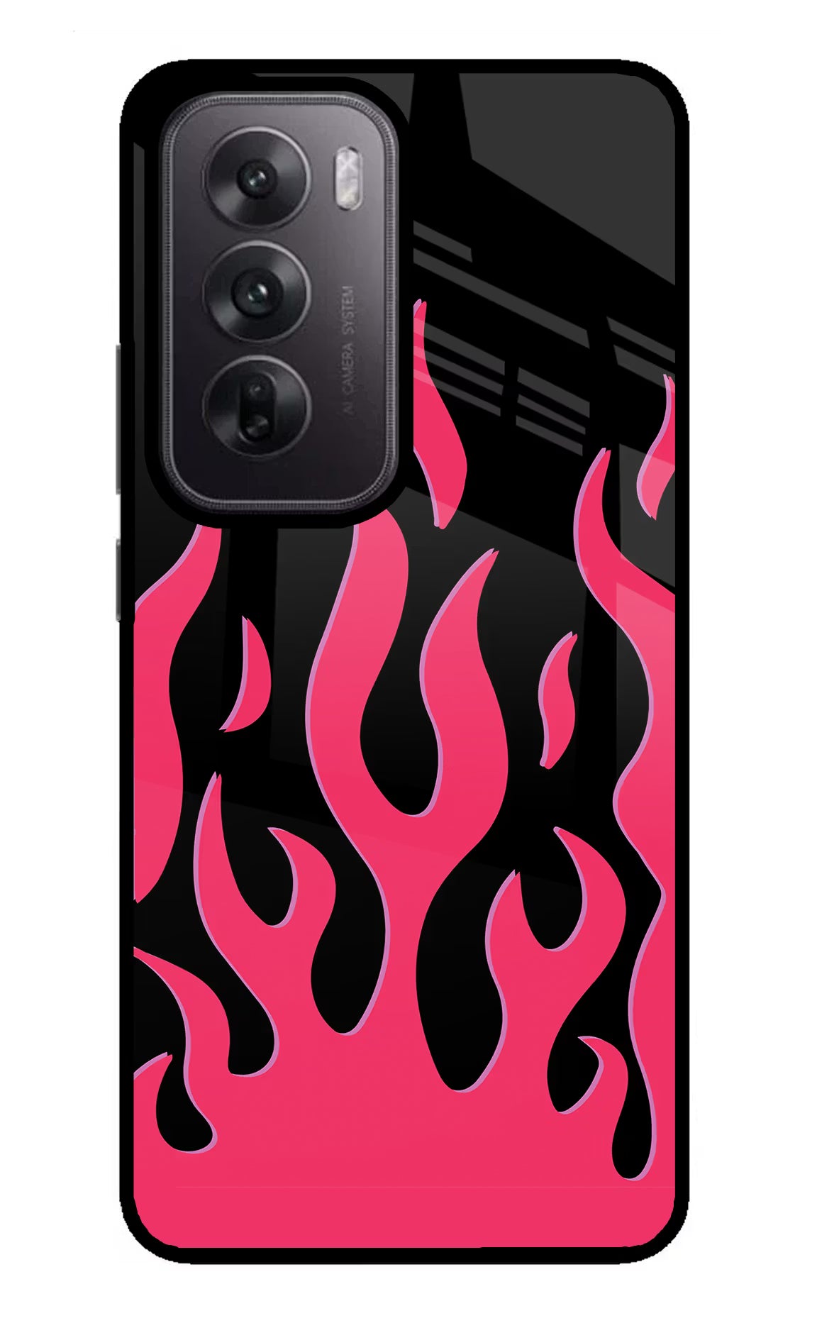 Fire Flames Oppo Reno12 5G Glass Case
