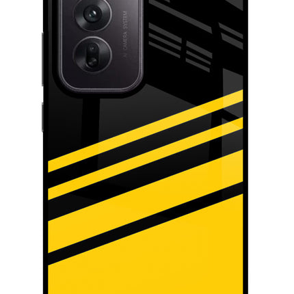 Yellow Shades Oppo Reno12 5G Glass Case Back Cover by Casekaro