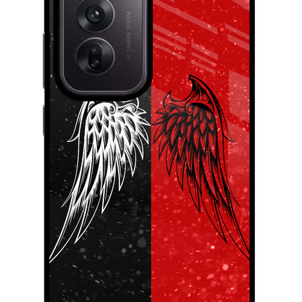 Wings Oppo Reno12 5G Glass Case Back Cover by Casekaro