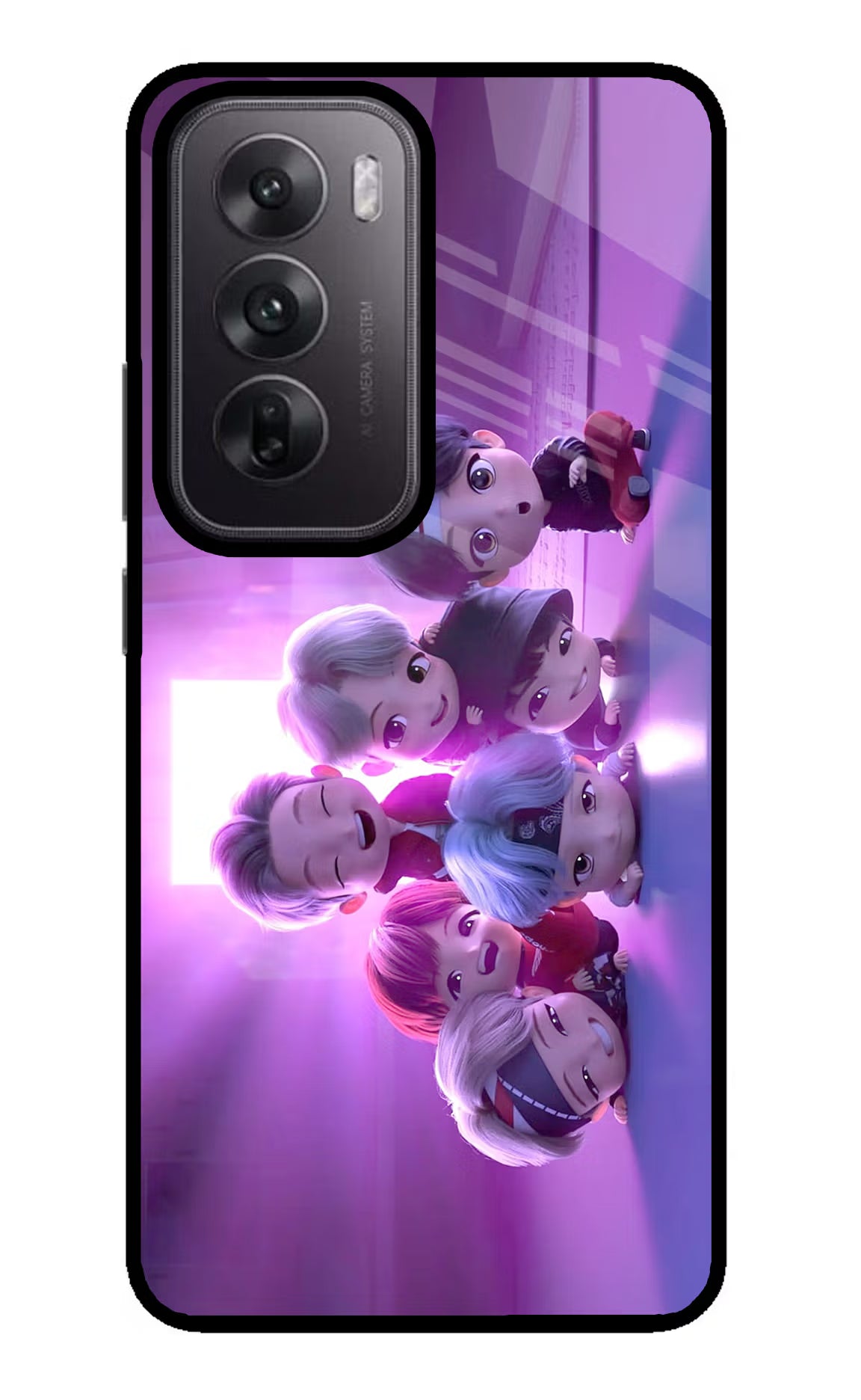 BTS Chibi Oppo Reno12 5G Glass Case