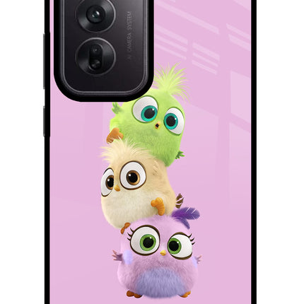 Cute Little Birds Oppo Reno12 5G Glass Case Back Cover by Casekaro