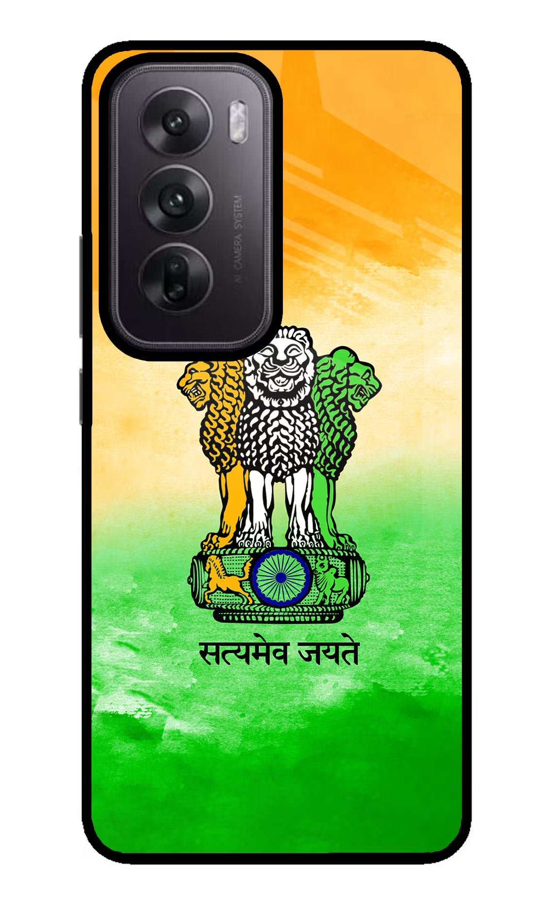 Satyamev Jayate Flag Oppo Reno12 5G Glass Case