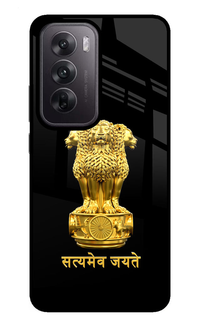 Satyamev Jayate Golden Oppo Reno12 5G Glass Case