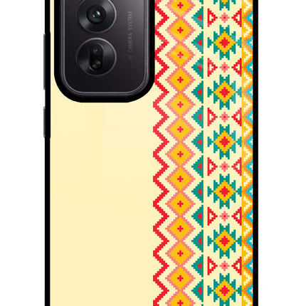 Ethnic Seamless Oppo Reno12 5G Glass Case Back Cover by Casekaro