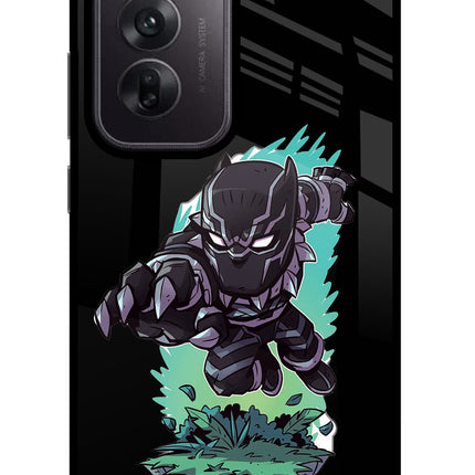 Black Panther Oppo Reno12 5G Glass Case Back Cover by Casekaro
