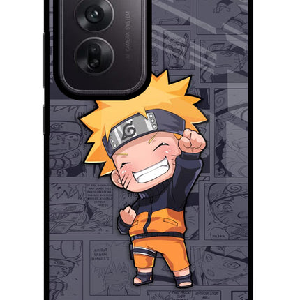Chota Naruto Oppo Reno12 5G Glass Case Back Cover by Casekaro
