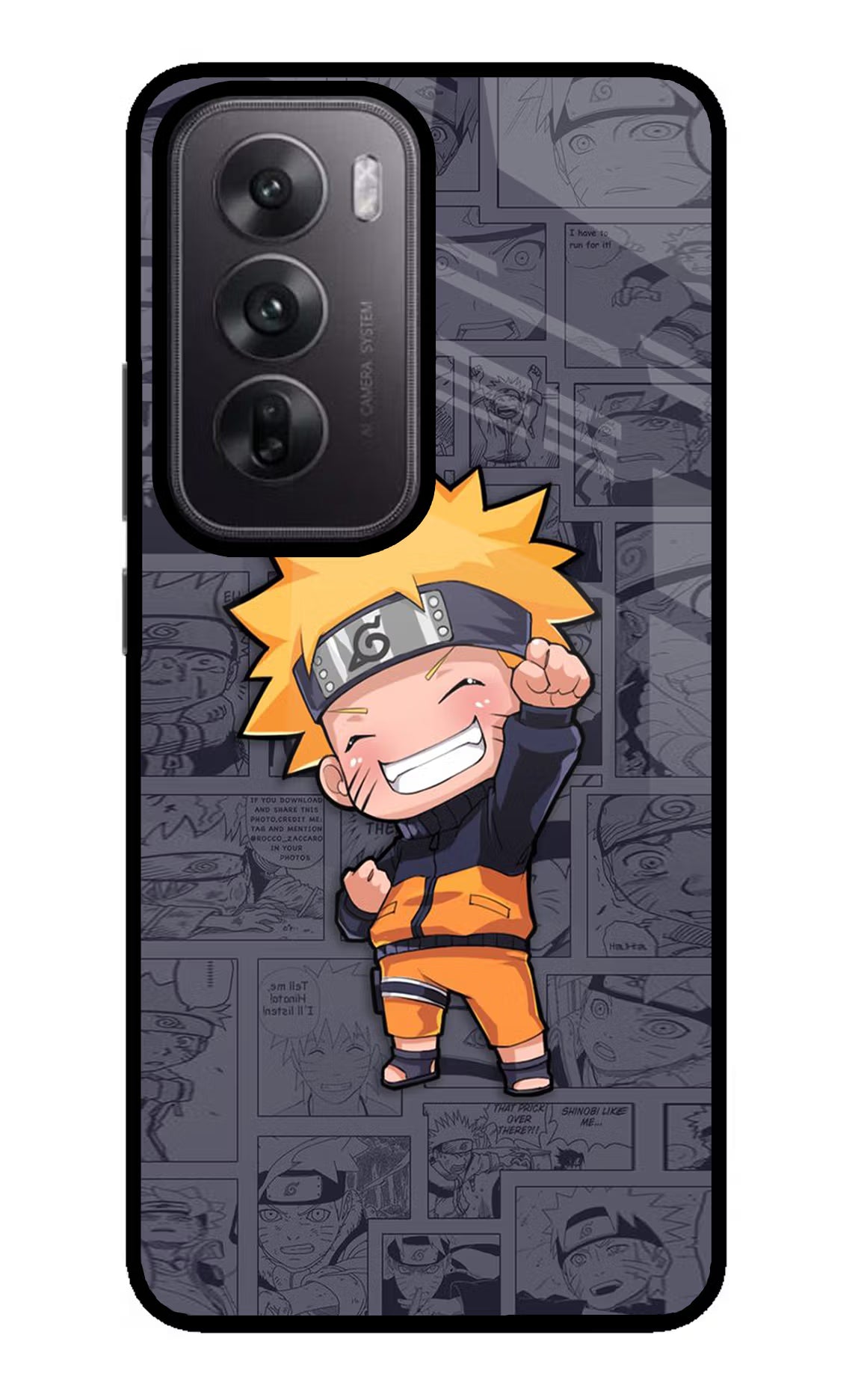 Chota Naruto Oppo Reno12 5G Glass Case Back Cover by Casekaro