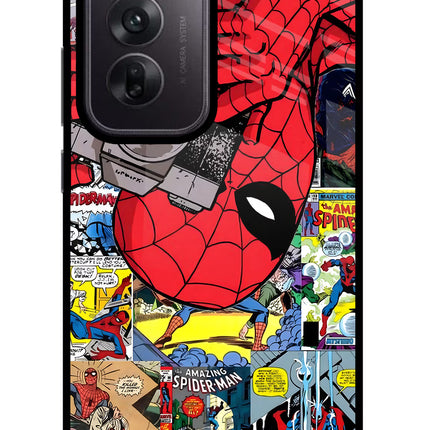 Spider Man Oppo Reno12 5G Glass Case Back Cover by Casekaro