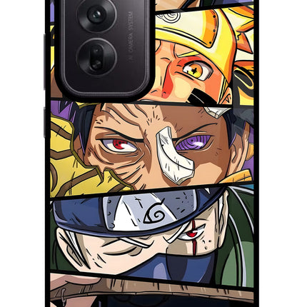 Naruto Character Oppo Reno12 5G Glass Case Back Cover by Casekaro